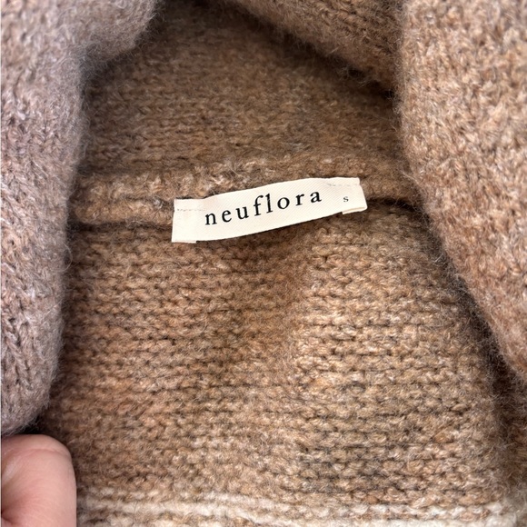 Neuflora Brown and Cream Knit Cardigan - Picture 2 of 3